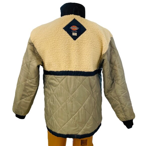Vtg Dickies Sherpa Lined Chore Jacket Sz M Blue Nylon Full Zip Workwear Farm - Picture 8 of 11